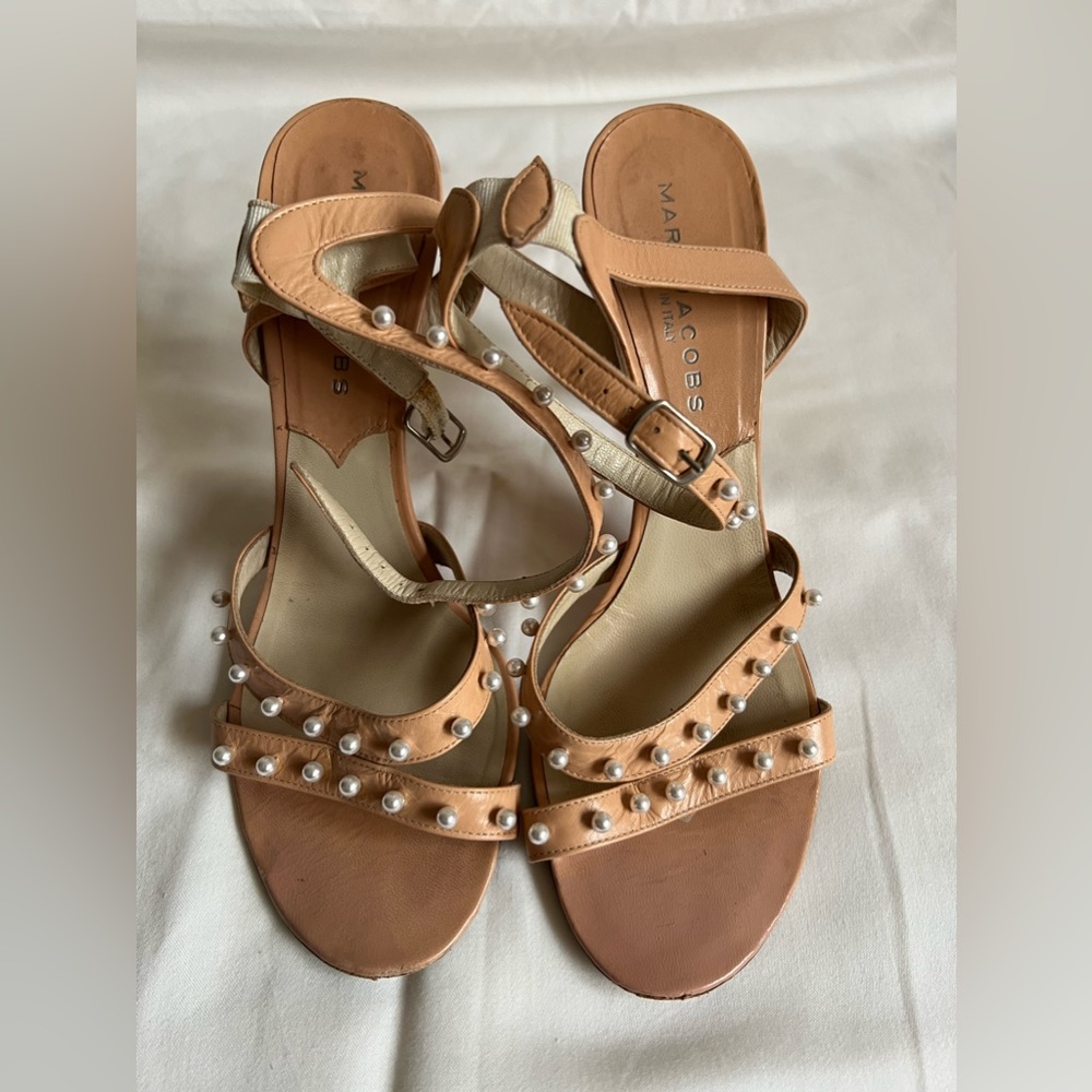 MARC JACOBS Pearl Embellished Heels | Size 7.5